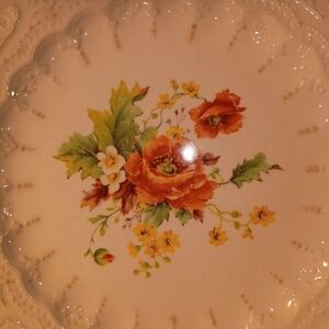Edwin Orange Floral Porcelain Dinner Plate